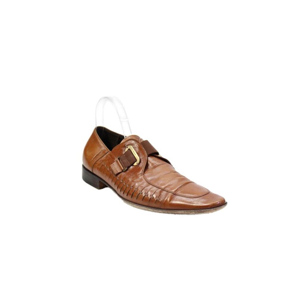 Cesare Paciotti Mens Leather Pointed Toe Dress Shoes Brown Size 8 Wide